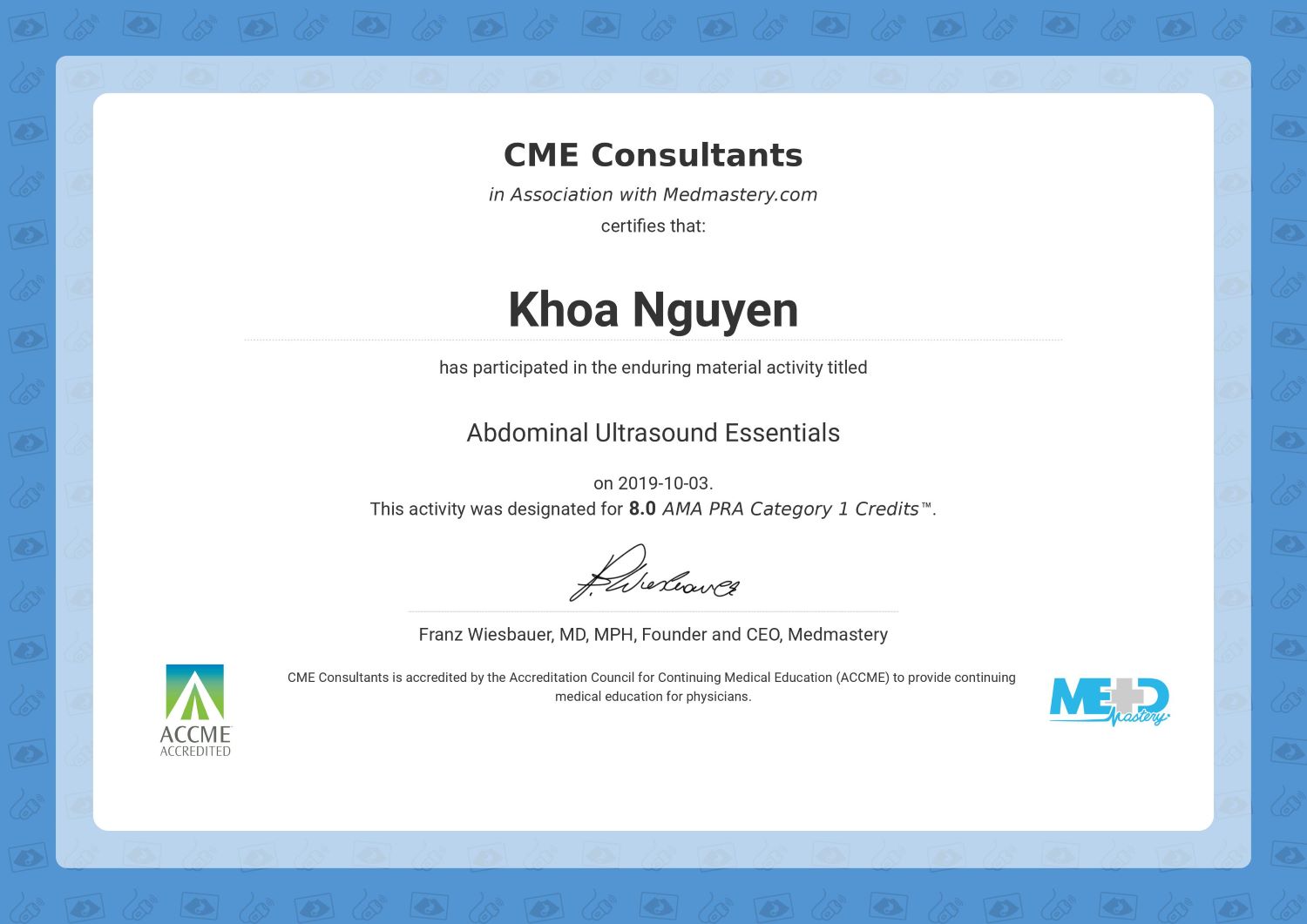 CME-Certificate-Abdominal-Ultrasound-Essentials - Khoa Nguyen