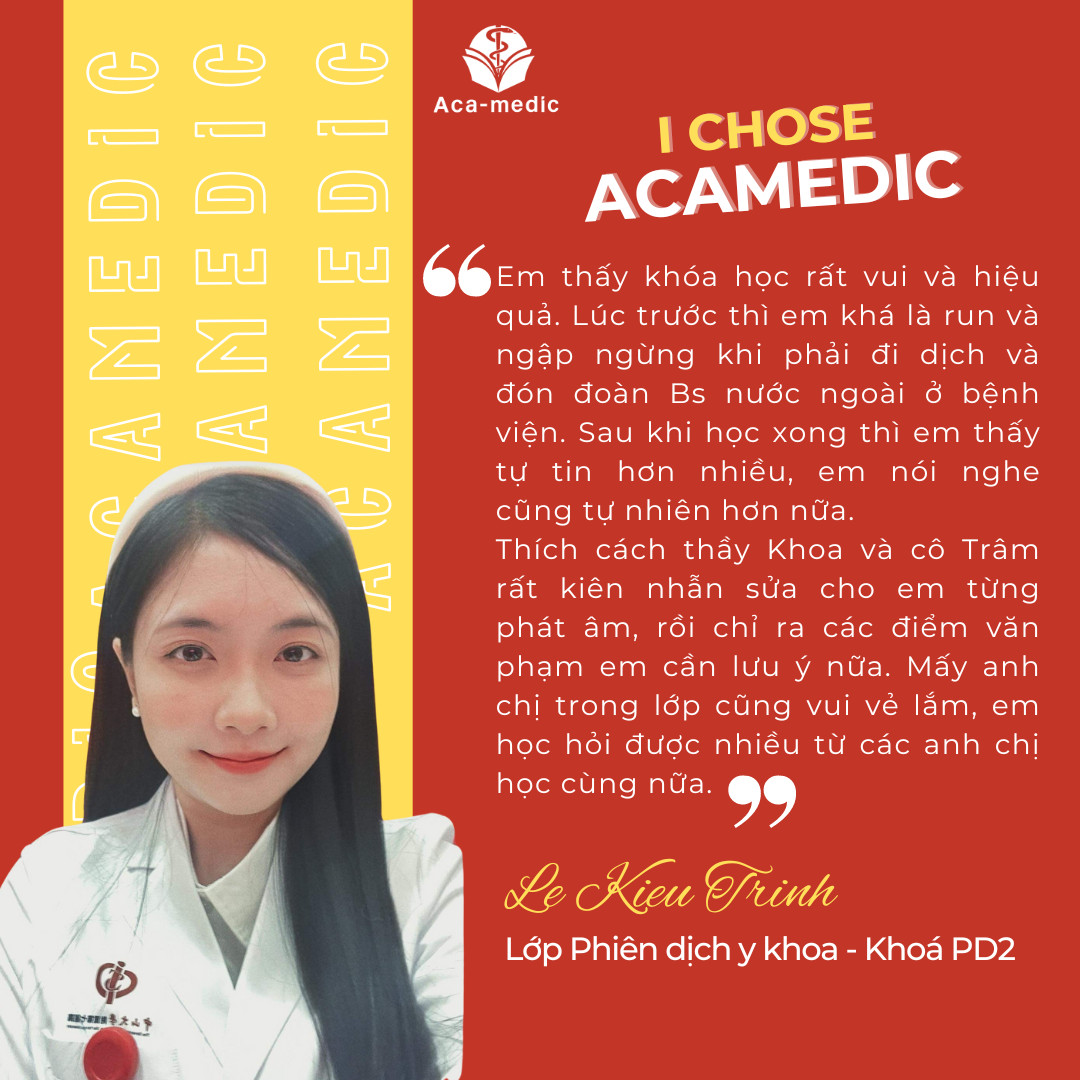 Chia sẻ của học viên sau khi hoàn thành khóa học tại trung tâm tiếng anh y khoa Acamedic English